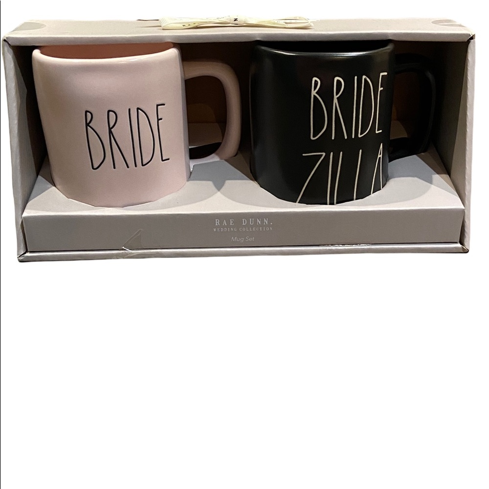 Rae Dunn mugs Bride Bridezilla pink black